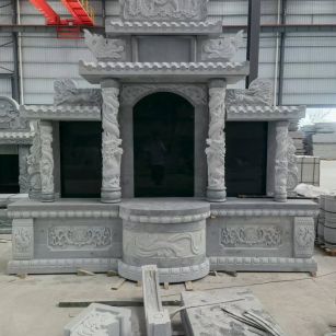 庆阳 芝麻灰高档墓碑，土墓，可定制