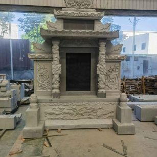 庆阳 芝麻灰高档墓碑、土墓，一套也支持定做