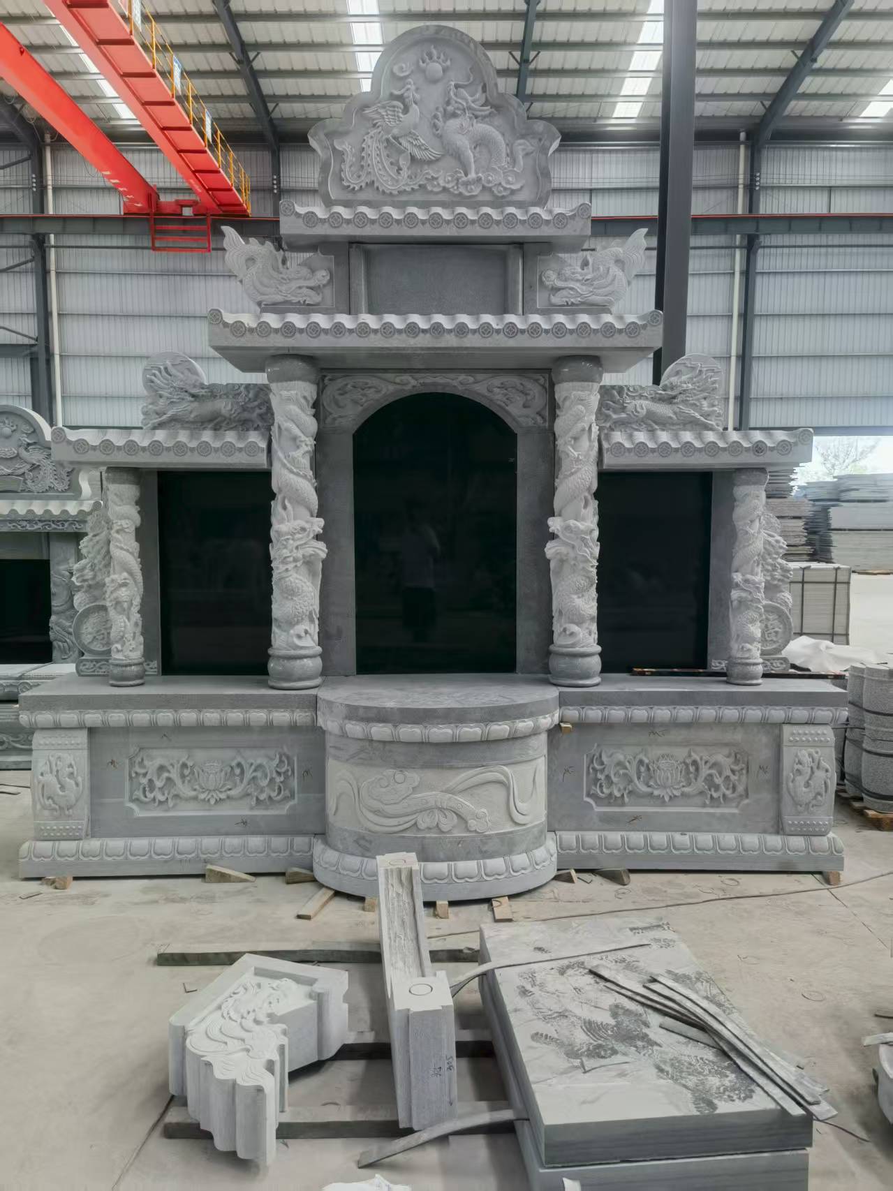 庆阳 芝麻灰高档墓碑，土墓，可定制
