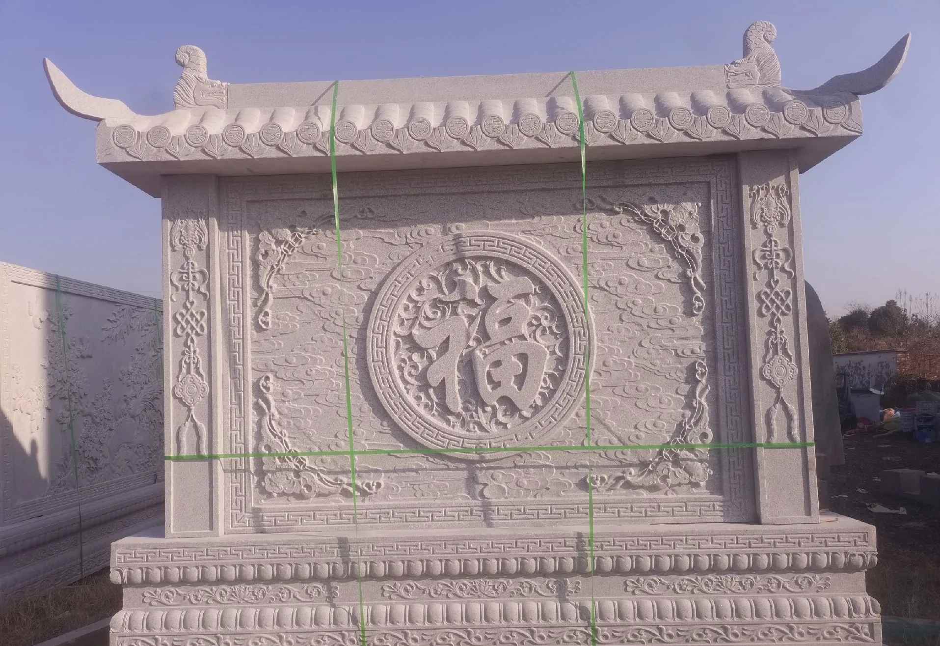 庆阳 芝麻白花岗岩屏风，照壁，影壁